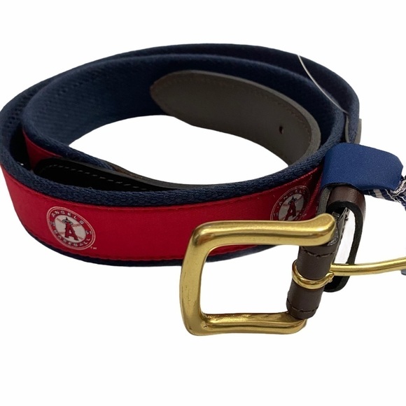 Men’s LA Angels Vineyard Vines Red MLB Canvas Belt - Picture 10 of 14